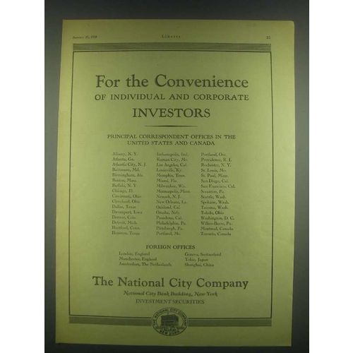 1930 National City Company Ad - For the Convenience