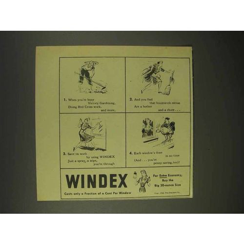 1944 Windex Cleaner Ad - Victory Gardening, Red Cross