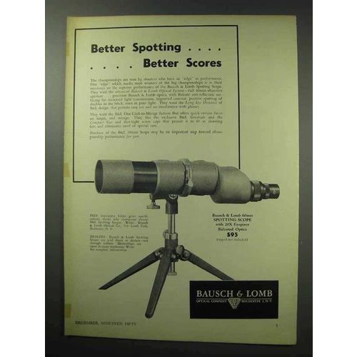 1950 Bausch & Lomb 60mm Spotting Scope Ad - Better