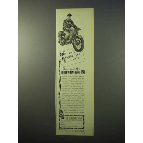 1951 Harley Davidson 125 Motorcycle Ad - Happier You