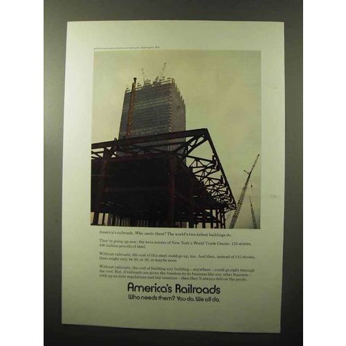 1970 America's Railroads Ad - NY World Trade Center