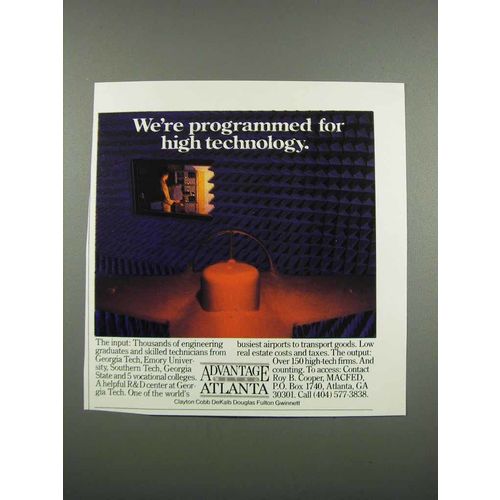 1983 Atlanta GA Ad - Programmed for High Technology