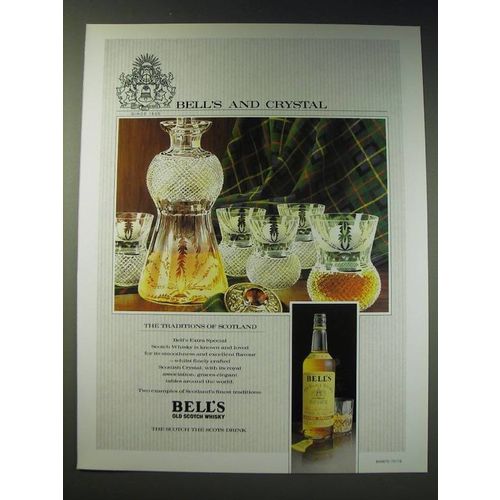 1987 Bell's Scotch Ad - Bell's and crystal
