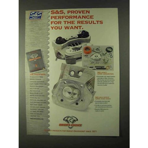 1999 Biker's Choice S&S Shorty Super Carburetors Ad