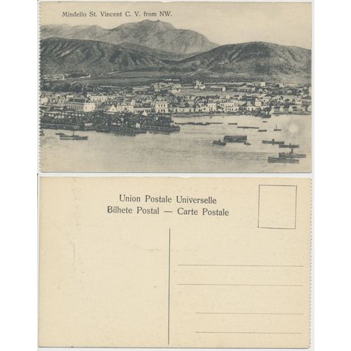 Cape Cabo Verde : SAO VICENTE : Mindello from NW : unused orig 1900s PCard