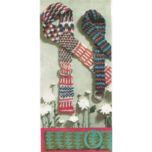Knit Belt Pattern Tricolor Belt
