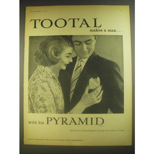 1958 Tootal Pyramid Handkerchief Ad - Tootal makes a man