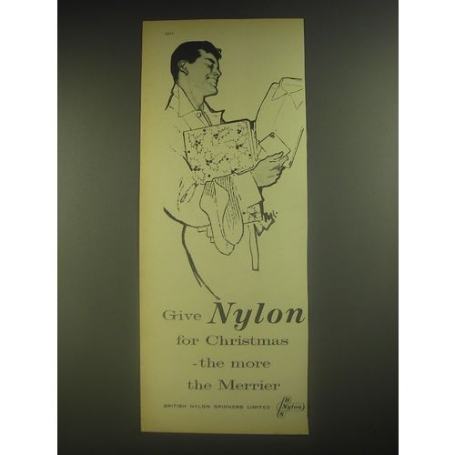1958 BNS British Nylon Spinners Advertisement - Give nylon for Christmas