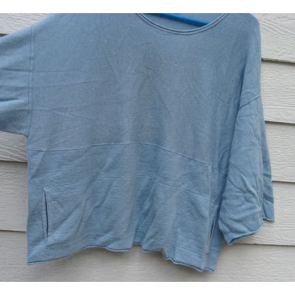 Pure Jill Kimono Blue Sweater Top Womens Small Cotton Cashmere Boxy