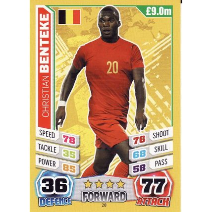 Match Attax World Cup 2014 28 Christian Benteke Belgium