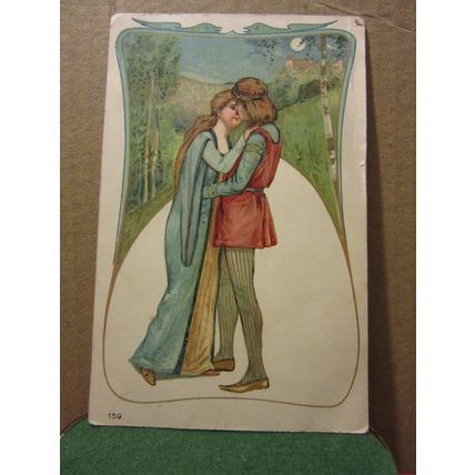 French? LOVERS WW1 unused antique? postcard lovers through the ages (a)