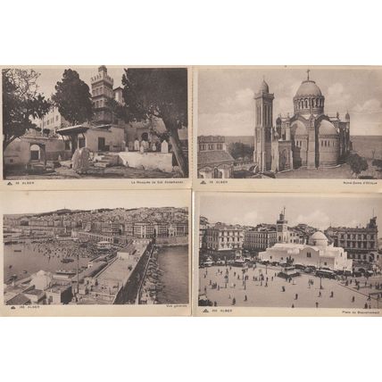 Alger Sidi Mosque Aerial 4x Antique Algeria Postcard s