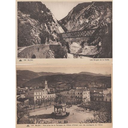 Blida Algeria Bridge Orient Hotel 2x Antique Postcard s