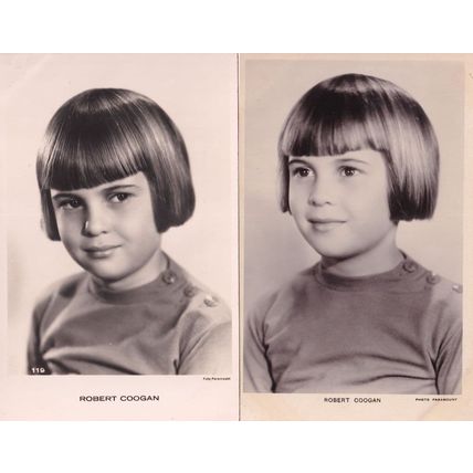 Robert Coogan Child Film Star 2x Real Photo Postcard s