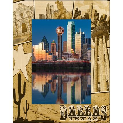 Dallas Texas Laser Engraved Wood Picture Frame Portrait (4 x 6)