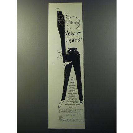 1953 Harris & Co Velvet Jeans Advertisement
