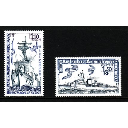 FRENCH ANTARTIC TERR 1980 FRIGATES SET 2 VALS U/M MINT#3