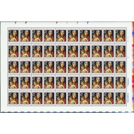Madonna and Child Sheet of Fifty 29 Cent Postage Stamps Scott 2710