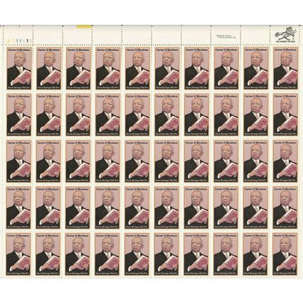 Carter Woodson Black Heritage Sheet of Fifty 20 Cent Postage Stamps Scott 2073