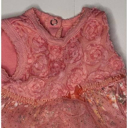 Swiggies Infant 0-3m Baby Girl Circle Dress Bodysuit Pink Lace Colorful Flowers