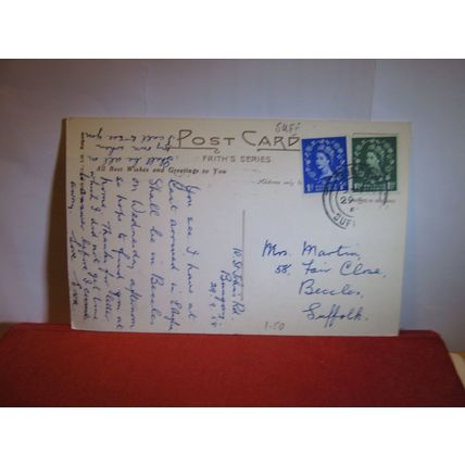 BUNGAY CASTLE, SUFFOLK. used vintage postcard by F. Frith 1958 pm #