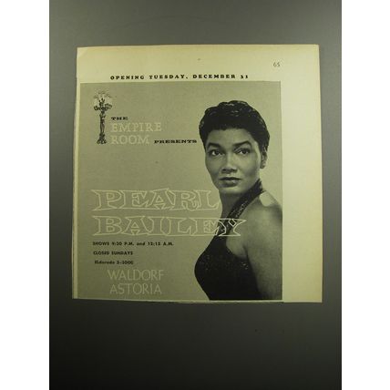 1957 Waldorf Astoria Hotel Advertisement - Pearl Bailley - The Empire Room