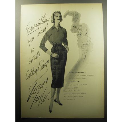 1957 Lord & Taylor Ballantyne Shirt and Sweater Advertisement