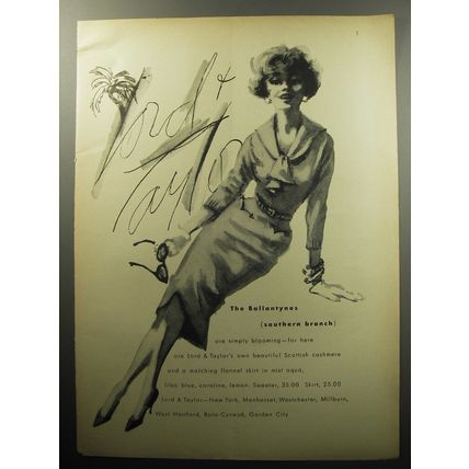 1957 Lord & Taylor Ballantyne Sweater and Skirt Advertisement