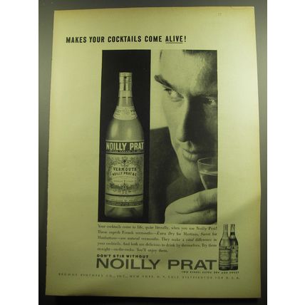 1958 Noilly Prat Vermouth Ad - Makes your cocktails come alive