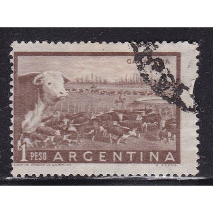 Argentina 1958 Ganaderia 1 peso Fine Used VGC