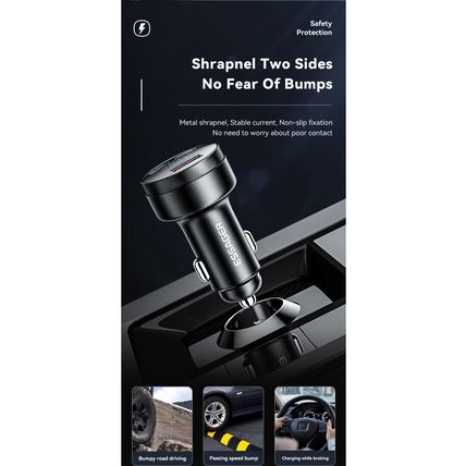 Essager Digital Fast Car Charger 105W Made for MacBook Lenovo Truck Lorry 12-24V