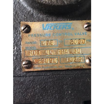 VICKERS RCT-06-FP4-30,RCT 06 FP4 HYDRAULIC PRESSURE CONTROL VALVE 629090,L03S,BX