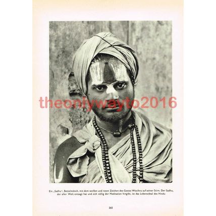 Sadhu, Hindu Holy Man, India, Photo Book Illustration, 1935