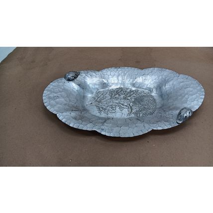 Vintage Trade Continental Mark Silverlook Hand Wrought Aluminum Serving Tray#572