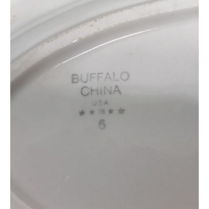 Antique 1 Piece White Oval Salad Plate Restaurantware Buffalo China USA
