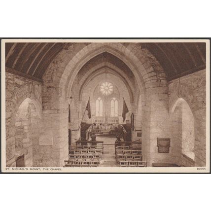 The Chapel, St Michael's Mount, Cornwall, c.1930s - Photochrom Postcard