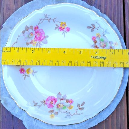 Vintage Edwin M. Knowles 1940's Blossom Time Floral Coupe Soup Bowls 6 Pc. Set