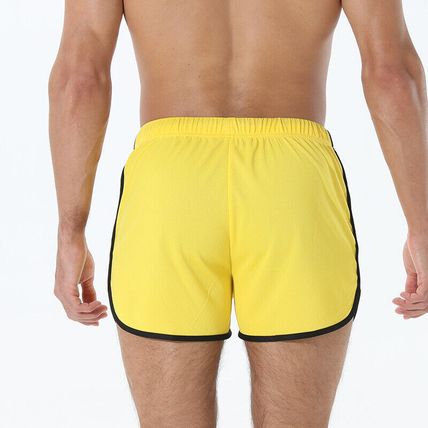 Male Men Trunks Solid Sports Shorts Stretch Summer Running Shorts Short Pants