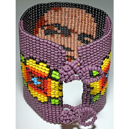 Traditional Huichol Art. Mexico Glass Seed Beads Bracelet. Frida Kahlo 4