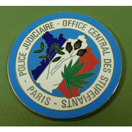 French Narcotic Police Division Metal & Enamel Paris Medallion & Box