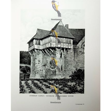 Stokesay Castle Northern Tower & Acton Burnell Hall, Book Illustration, 1926