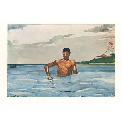 Winslow Homer The Swimmer Bather Victorian Painting Postcard
