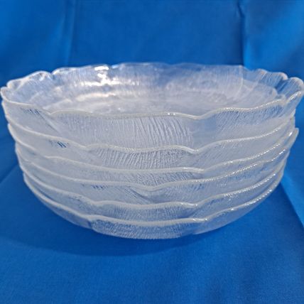 Lot 6 Arcoroc FLEUR 8" Coupe SOUP BOWLS Dish Salad Fruit Cereal Leaves