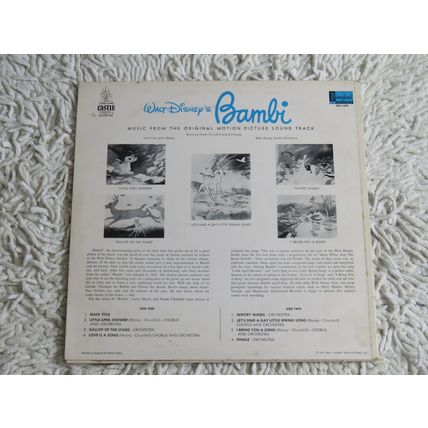 BAMBI SOUNDTRACK VINYL LP