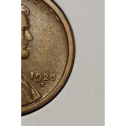 1- 1920 S ( CIRCULATED- G04 ) LINCOLN WHEAT EAR ONE CENT.