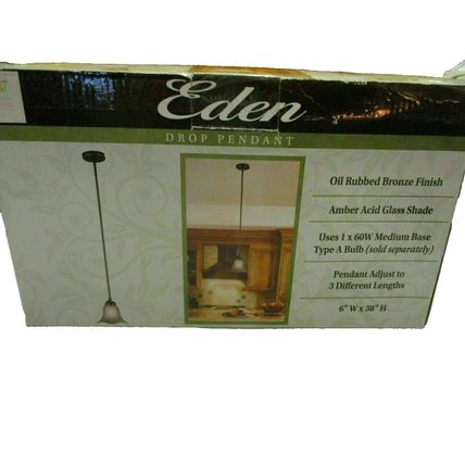 Eden 1-Light Drop Pendant Adjust to Fit 3 Different Lengths 6" W x 38" H