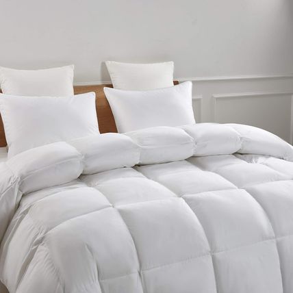 Serta Goose Feather down Fiber Cotton Comforter King Size - 100% Cotton Duvet In