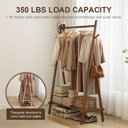 Solid Wood Clothes Rack, Clothing Rack for Hanging Clothes, Hanging Racks for Cl