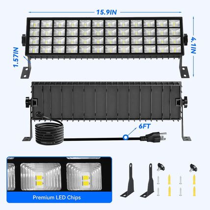 4 Pack LED Shop Lights, 100W 11000LM Plug in Garage Light with 6FT Power Cord, I