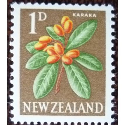 New Zealand 1960 Definitives 1d Karaka mint stamp SG782 flowers plants
